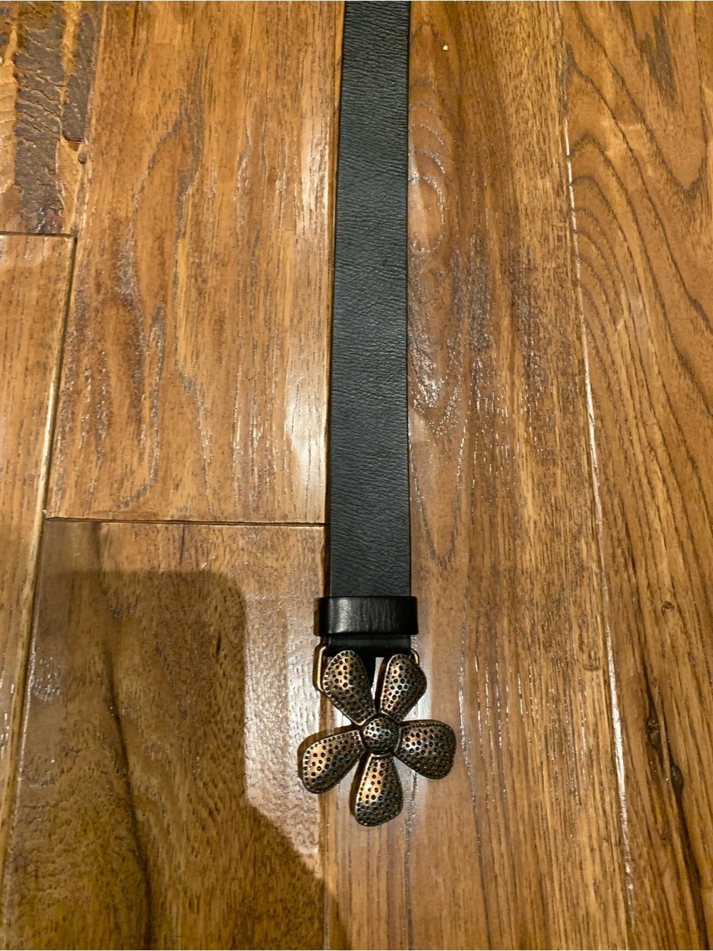 Silpada Black Leather Flower Buckle Belt - Picture 6 of 14